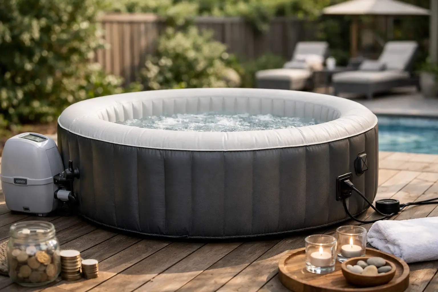 Cuánto consume un jacuzzi hinchable al mes