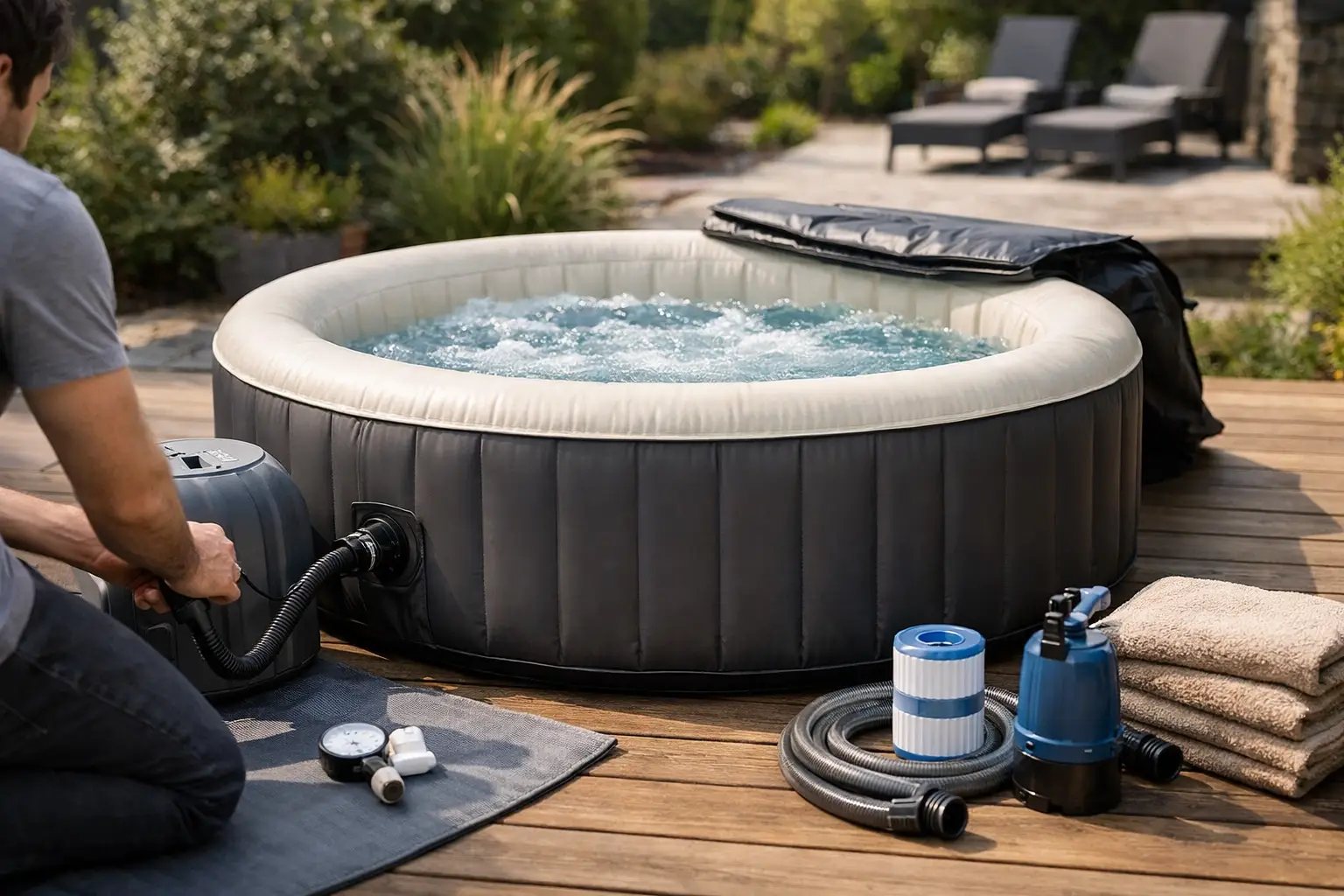 Cómo instalar un jacuzzi hinchable bien