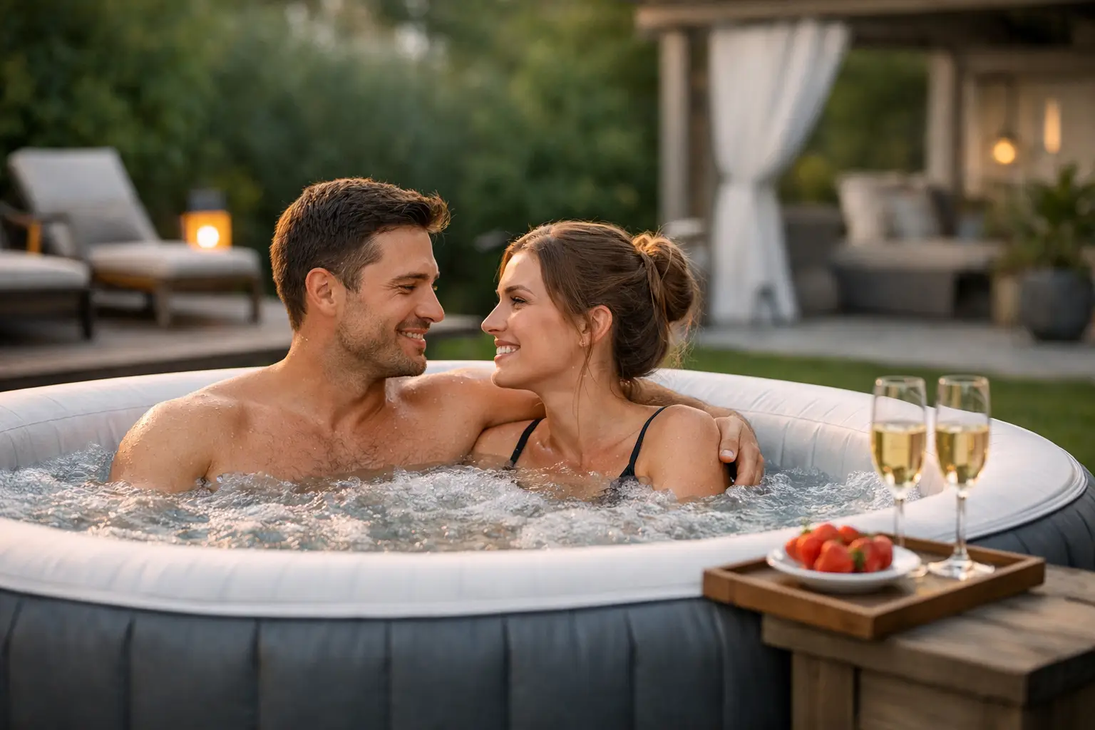 Guía de jacuzzi hinchable para parejas